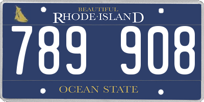 RI license plate 789908