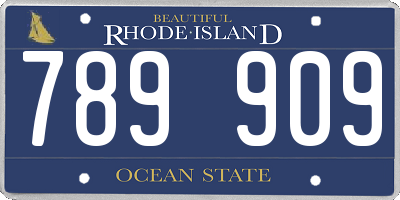 RI license plate 789909