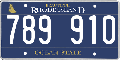 RI license plate 789910