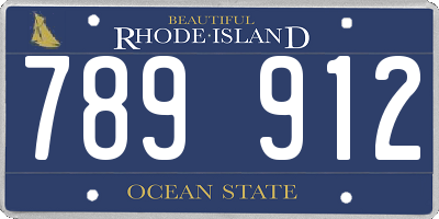 RI license plate 789912