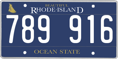 RI license plate 789916