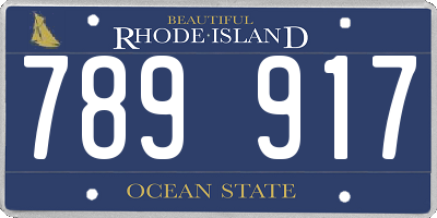 RI license plate 789917