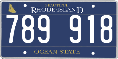 RI license plate 789918