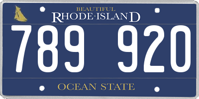 RI license plate 789920