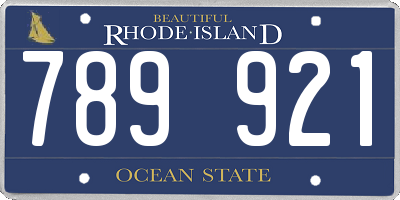 RI license plate 789921