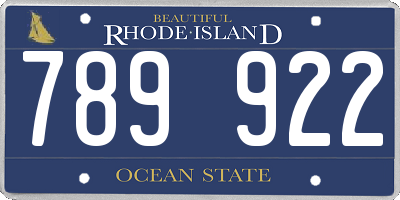 RI license plate 789922