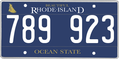 RI license plate 789923
