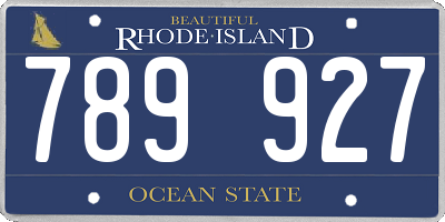 RI license plate 789927