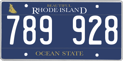 RI license plate 789928