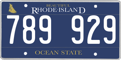RI license plate 789929