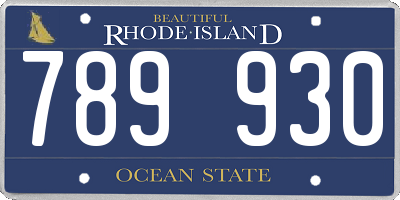 RI license plate 789930