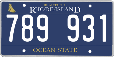 RI license plate 789931