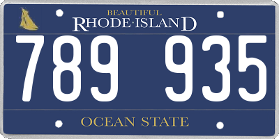 RI license plate 789935