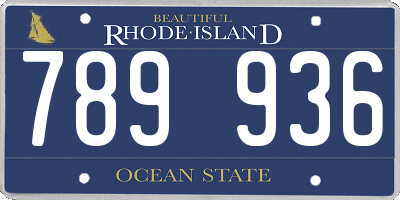 RI license plate 789936