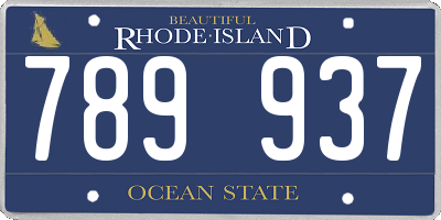 RI license plate 789937