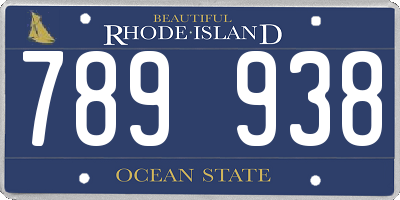 RI license plate 789938