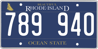 RI license plate 789940