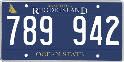 RI license plate 789942