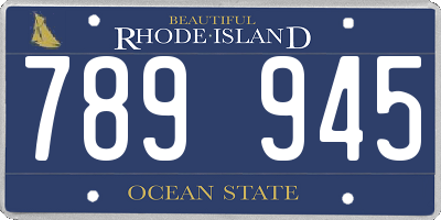 RI license plate 789945