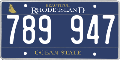 RI license plate 789947