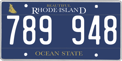 RI license plate 789948