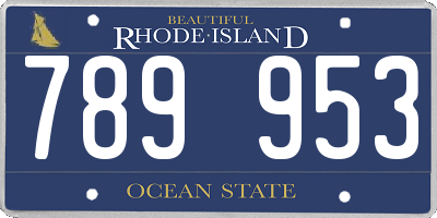 RI license plate 789953