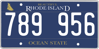 RI license plate 789956