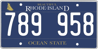RI license plate 789958