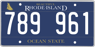 RI license plate 789961