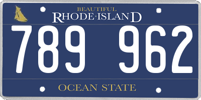 RI license plate 789962