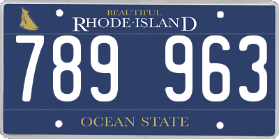 RI license plate 789963