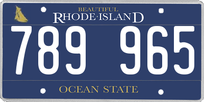 RI license plate 789965