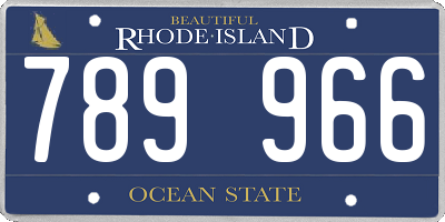 RI license plate 789966