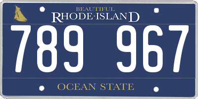 RI license plate 789967