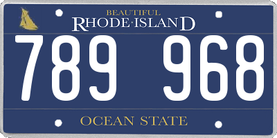 RI license plate 789968