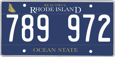 RI license plate 789972