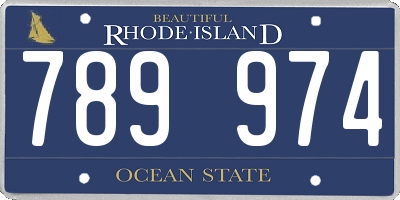 RI license plate 789974