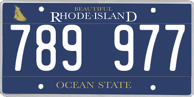 RI license plate 789977