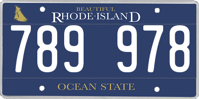 RI license plate 789978