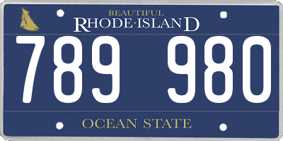 RI license plate 789980