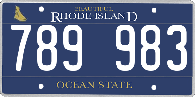 RI license plate 789983