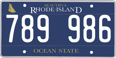 RI license plate 789986