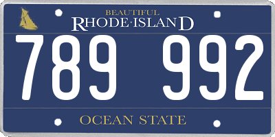 RI license plate 789992