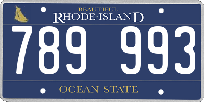 RI license plate 789993
