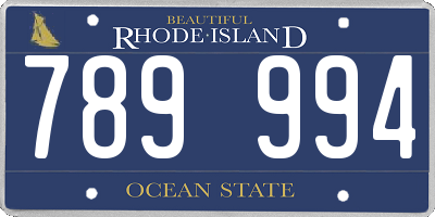 RI license plate 789994