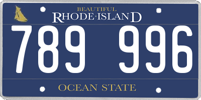 RI license plate 789996