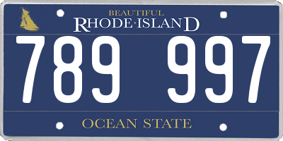 RI license plate 789997