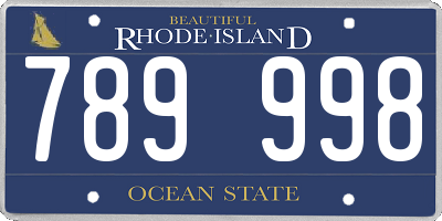 RI license plate 789998