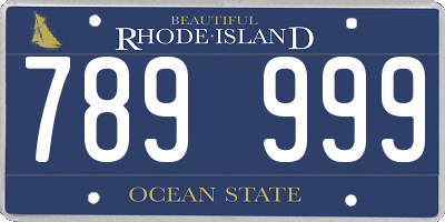 RI license plate 789999