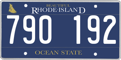 RI license plate 790192